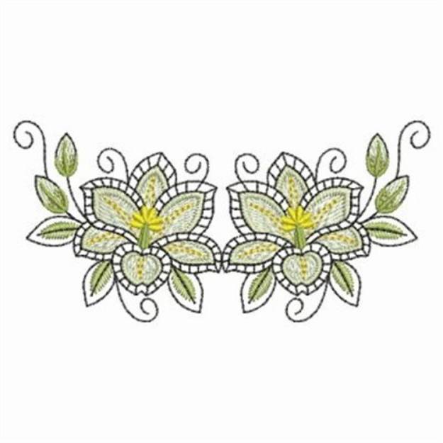 Picture of Heirloom Lily Border Machine Embroidery Design