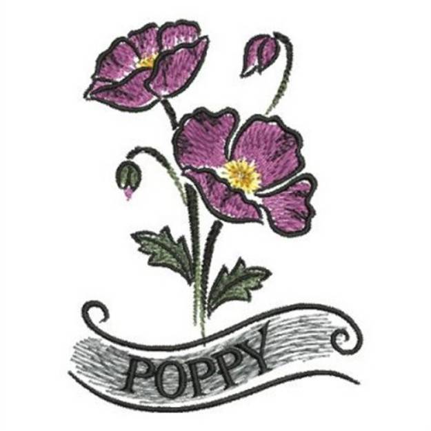 Picture of Poppy California Machine Embroidery Design