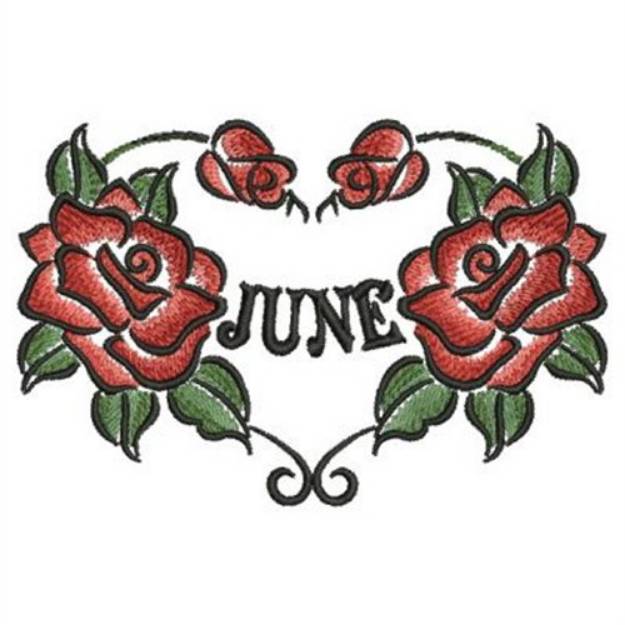 Picture of June Heart Machine Embroidery Design