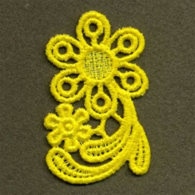 Picture of FSL Yellow Heirloom Flowers Machine Embroidery Design