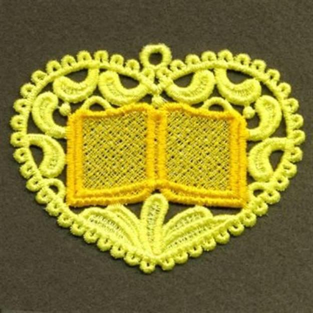 Picture of FSL Filigree Heart & Bible Machine Embroidery Design