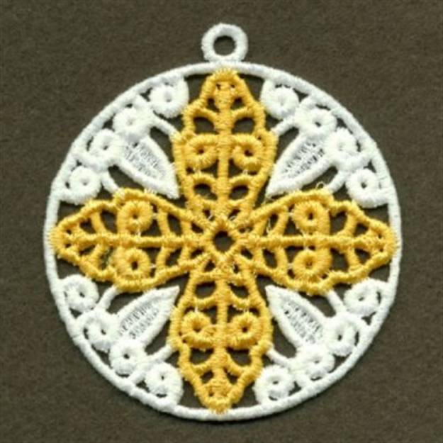 Picture of FSL Filigree Cross Ornament Machine Embroidery Design