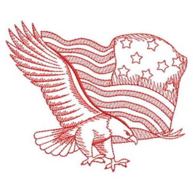 Picture of Redwork American Eagle Machine Embroidery Design