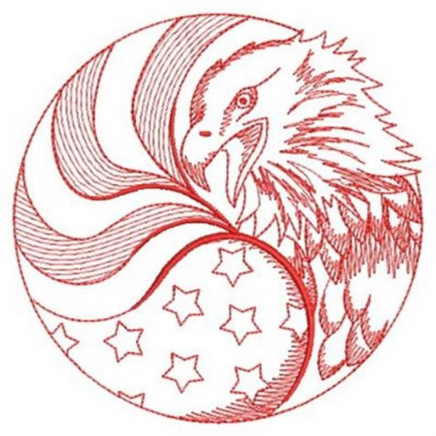 Picture of Redwork American Eagle Machine Embroidery Design