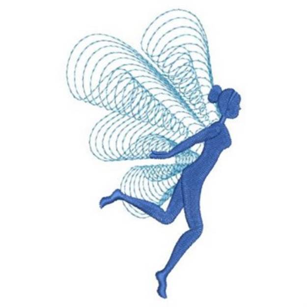 Picture of Blue Fairy Silhouette Machine Embroidery Design