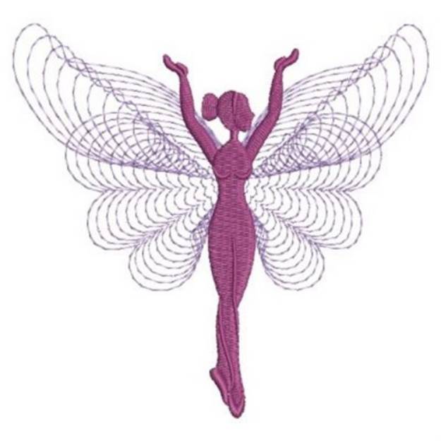 Picture of Purple Fairy Silhouette Machine Embroidery Design