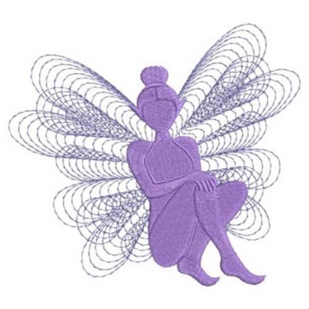 Picture of Purple Fairy Silhouette Machine Embroidery Design