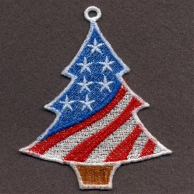 Picture of FSL USA Christmas Tree Machine Embroidery Design