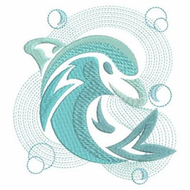 Picture of Sketched Dolphin Machine Embroidery Design