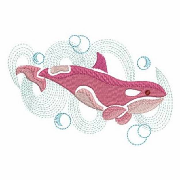 Picture of Sketched Whale Machine Embroidery Design