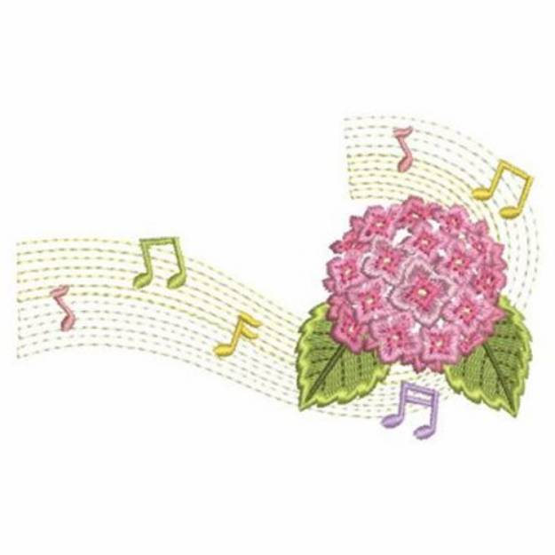 Picture of Music Notes & Flower Machine Embroidery Design