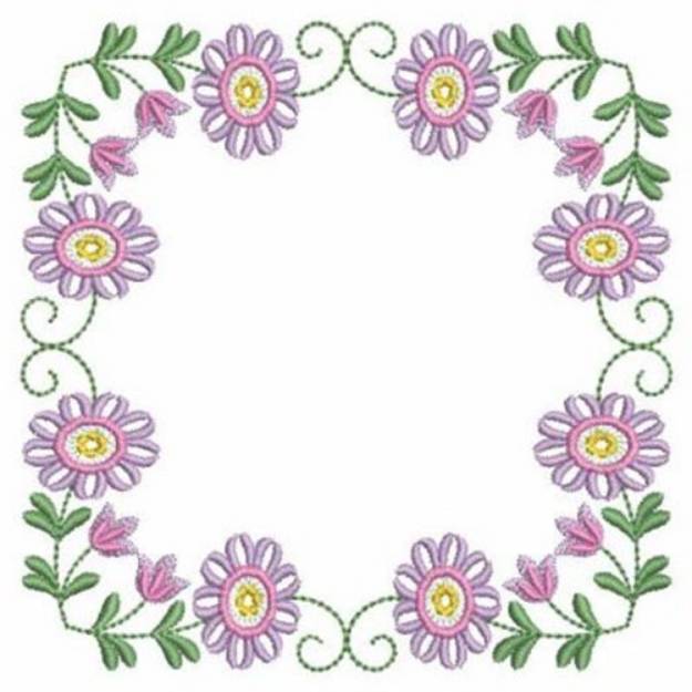 Picture of Colorful Flower Square Machine Embroidery Design