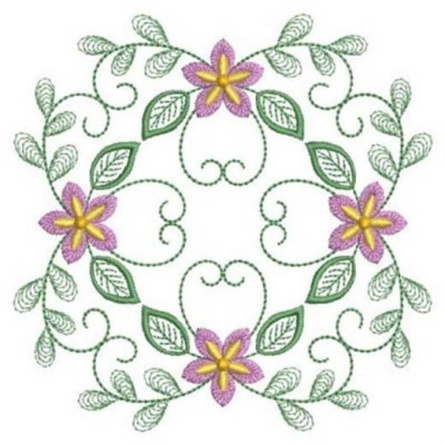 Colorful Floral Square Machine Embroidery Design | Embroidery Library ...