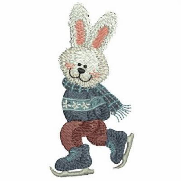 Picture of Ice Skating Rabbit Machine Embroidery Design