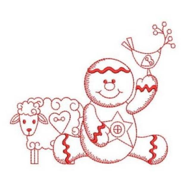 Redwork Gingerbread Man Machine Embroidery Design Embroidery Library At