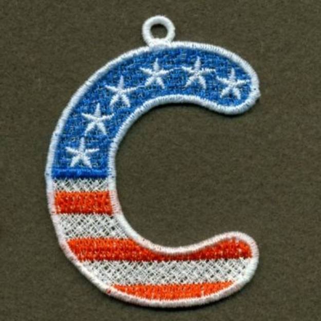 Picture of FSL Patriotic Alphabet C Machine Embroidery Design