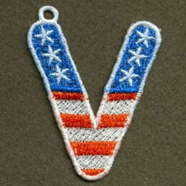 Picture of FSL Patriotic Alphabet V Machine Embroidery Design