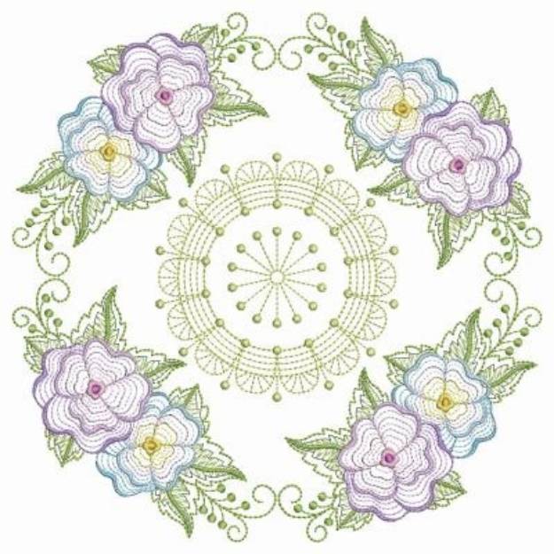 Picture of Rippled Pansy Quilts 1 Machine Embroidery Design