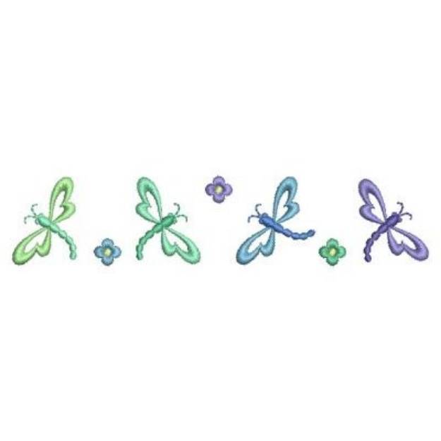 Picture of Colorful Dragonfly Border Machine Embroidery Design