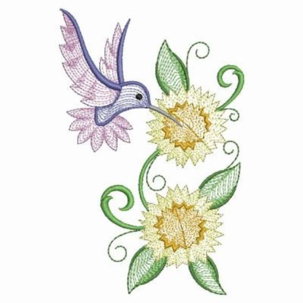 Picture of Golden Wattle & Bird Machine Embroidery Design