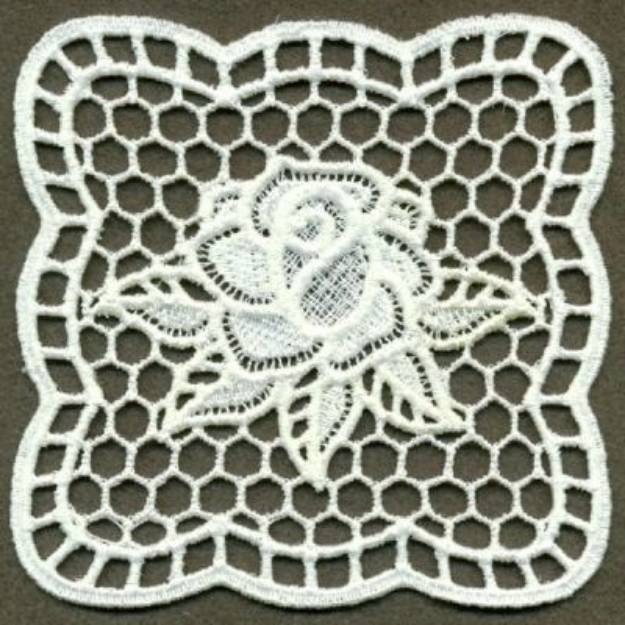 Picture of FSL White Roses Machine Embroidery Design