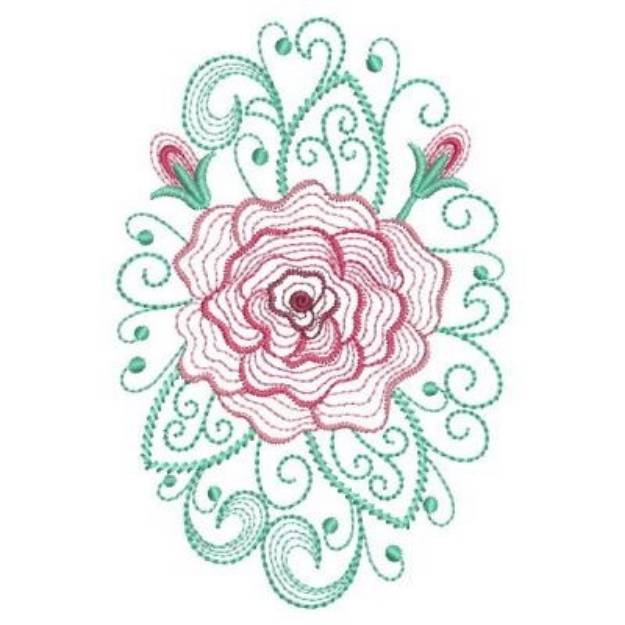 Rippled Rose Oval Machine Embroidery Design | Embroidery Library at ...