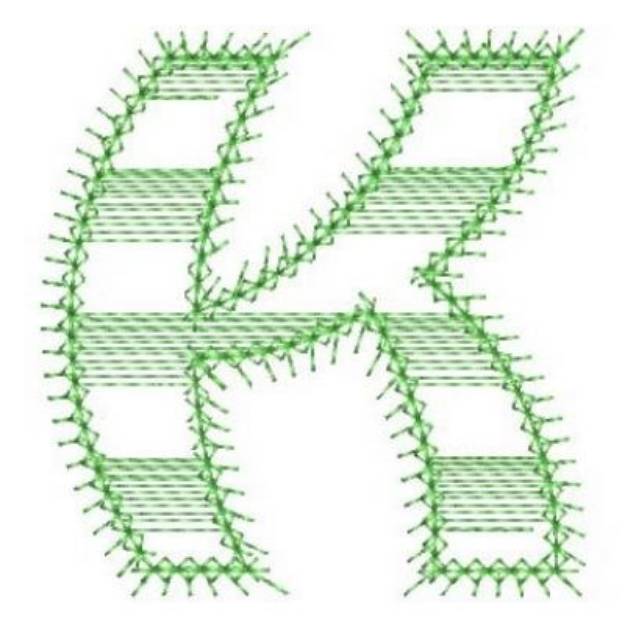 Picture of Fancy Alphabet K Machine Embroidery Design