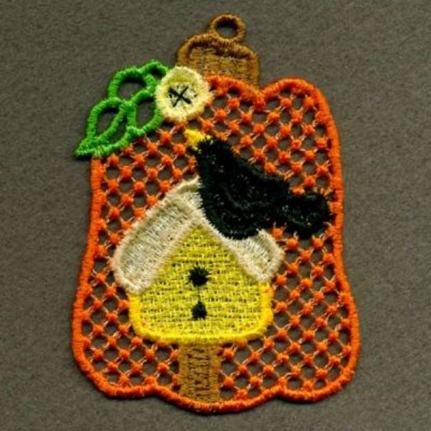 Picture of FSL Crow & Pumpkin Machine Embroidery Design