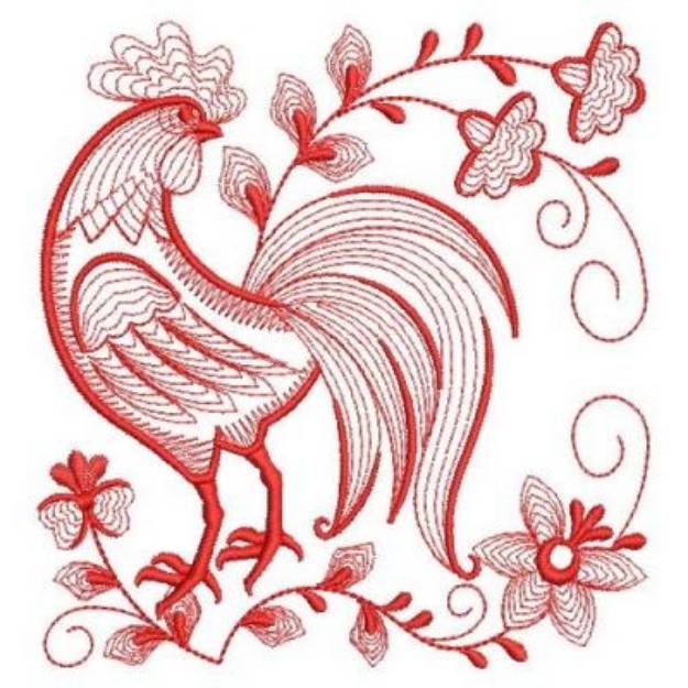 Rooster Redwork Machine Embroidery Design Embroidery Library At 6927