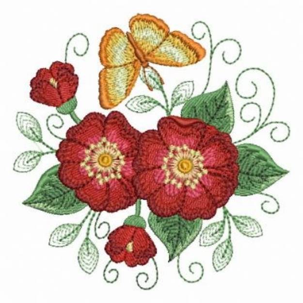 Butterfly Roses Machine Embroidery Design | Embroidery Library at ...