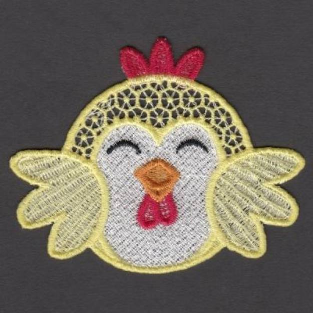 Picture of FSL Chicken Mug Rug Machine Embroidery Design