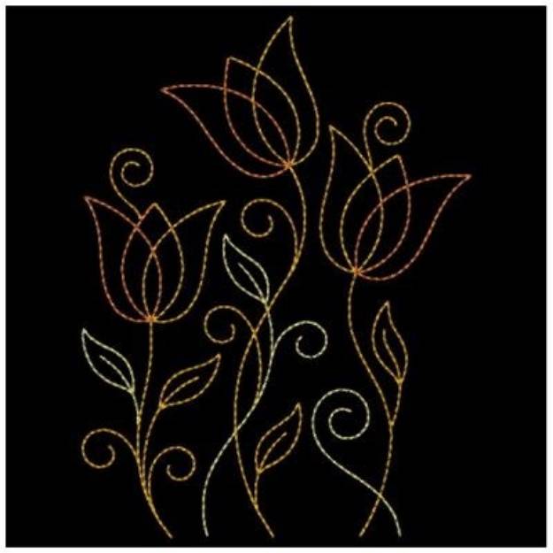 Picture of Floral Linework Machine Embroidery Design