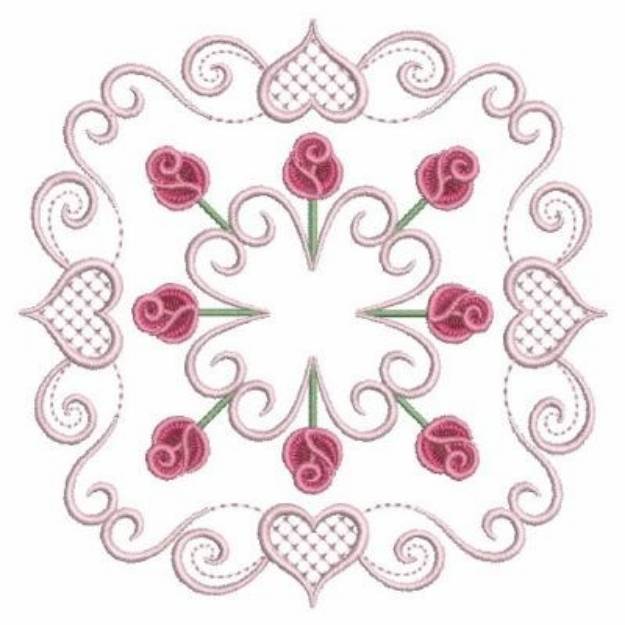 Picture of Rose Quilt Block Machine Embroidery Design