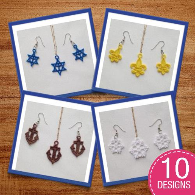 Picture of FSL Earrings And Pendant Embroidery Design Pack