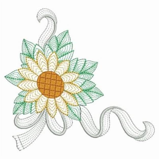 Picture of Sunflower Ribbon Machine Embroidery Design