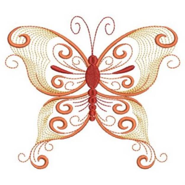 Picture of Rippled Swirl Butterfly Machine Embroidery Design