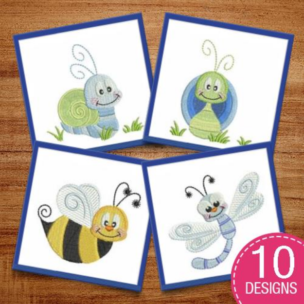 Cute Insects Embroidery Design Pack 