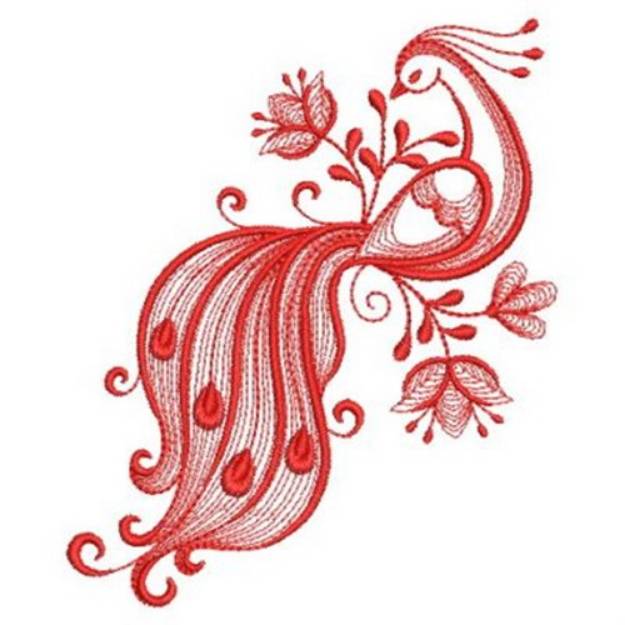 Peacock Redwork Machine Embroidery Design | Embroidery Library at ...