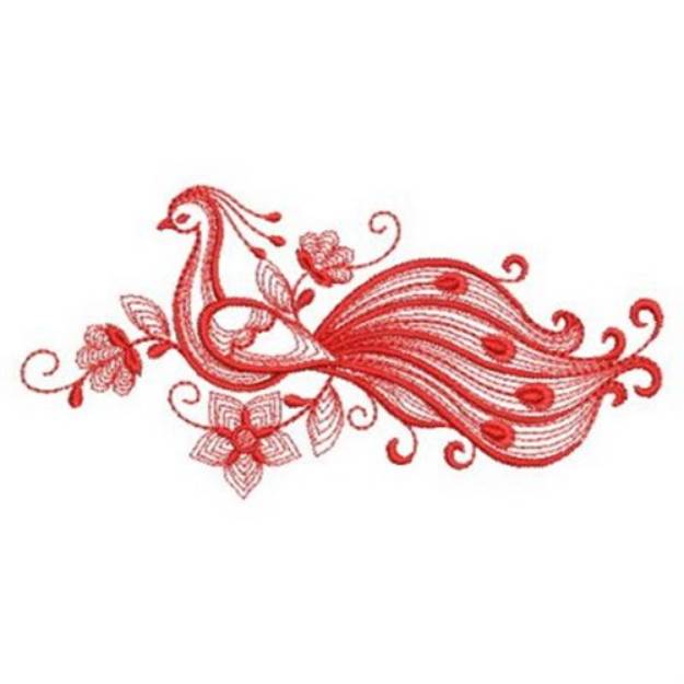 Redwork Peacock Machine Embroidery Design | Embroidery Library at ...