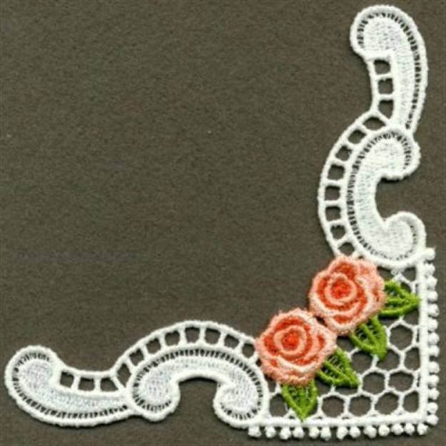 Picture of Corner Roses FSL Machine Embroidery Design