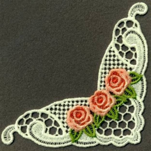 Picture of FSL Corner Roses Machine Embroidery Design