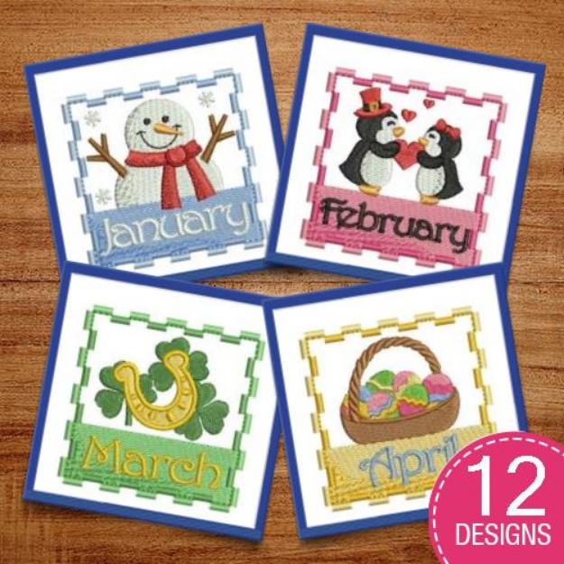 Picture of Months of the Year Embroidery Design Pack