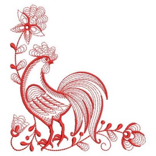 Rooster Redwork Machine Embroidery Design Embroidery Library At 8430