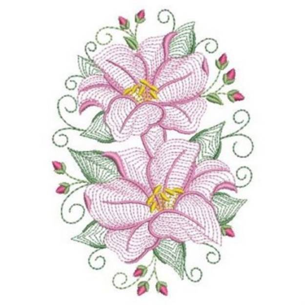 Rippled Lily Embroidery Design