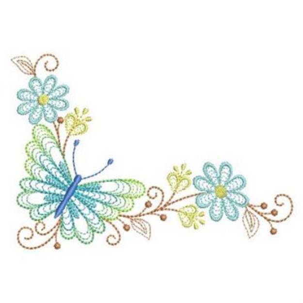 Picture of Butterfly Corner Machine Embroidery Design