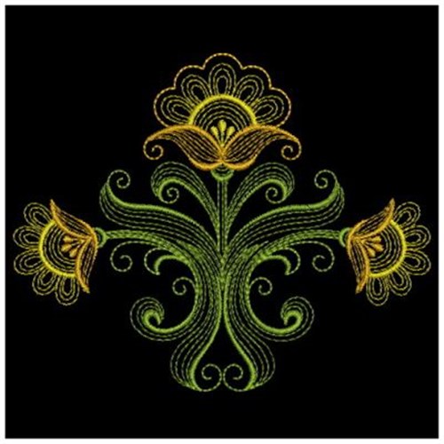 Rippled Floral Machine Embroidery Design | Embroidery Library at ...