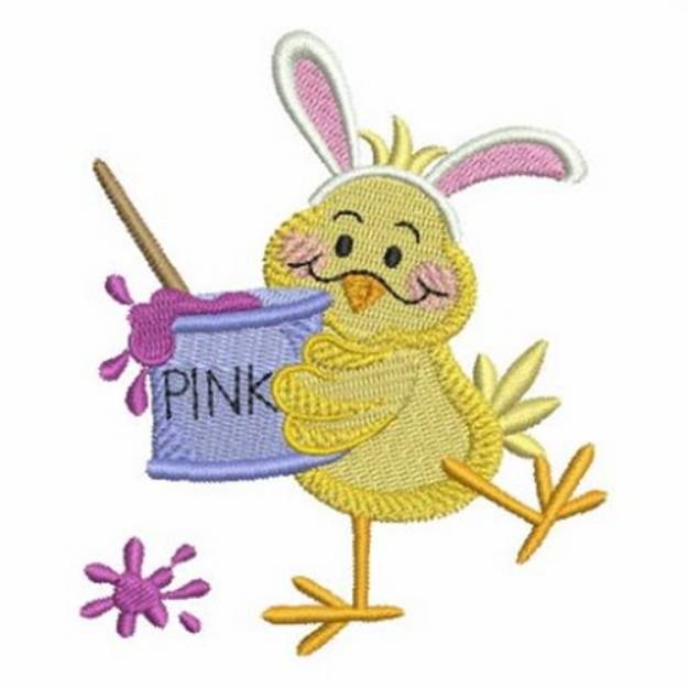 Picture of Easter Chick & Paint Machine Embroidery Design