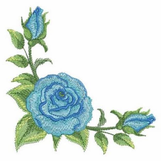 Picture of Rose Corner Border Machine Embroidery Design