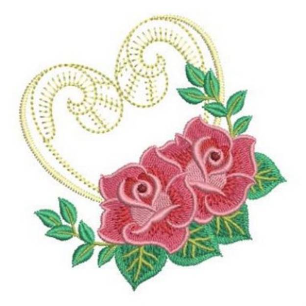 Heirloom Roses & Heart Machine Embroidery Design | Embroidery Library ...