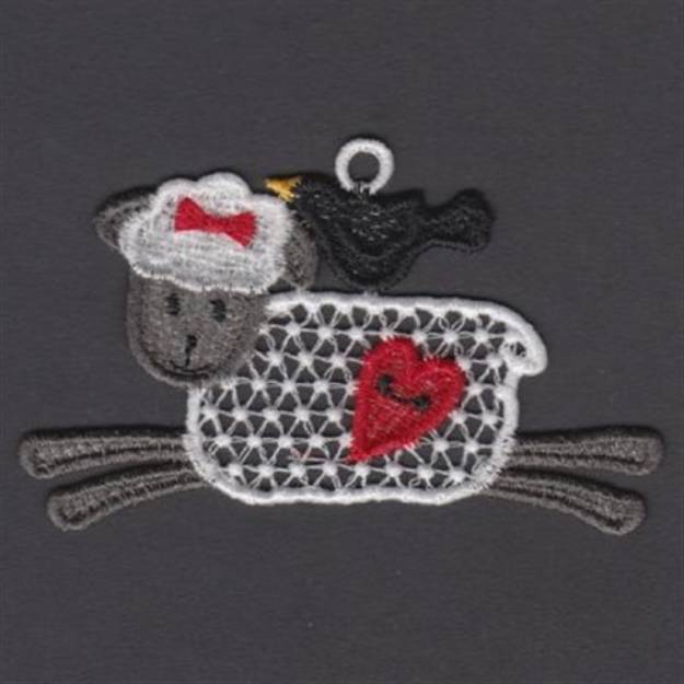 Picture of FSL Sheep & Crow Machine Embroidery Design